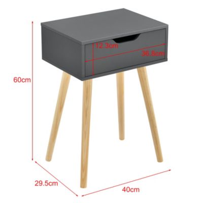 Beistelltisch mit Schublade 60x40x30cm Kommode Retro Nachttisch