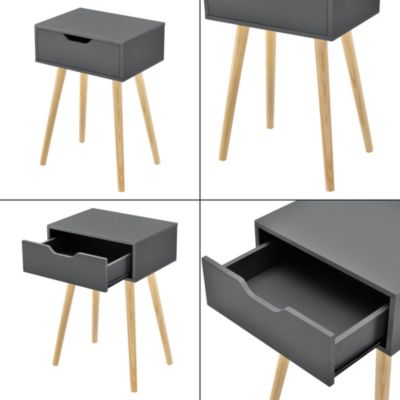 Beistelltisch mit Schublade 60x40x30cm Kommode Retro Nachttisch