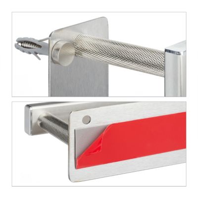 Handtuchhalter aus Edelstahl für Wand, silber, relaxdays | yomonda