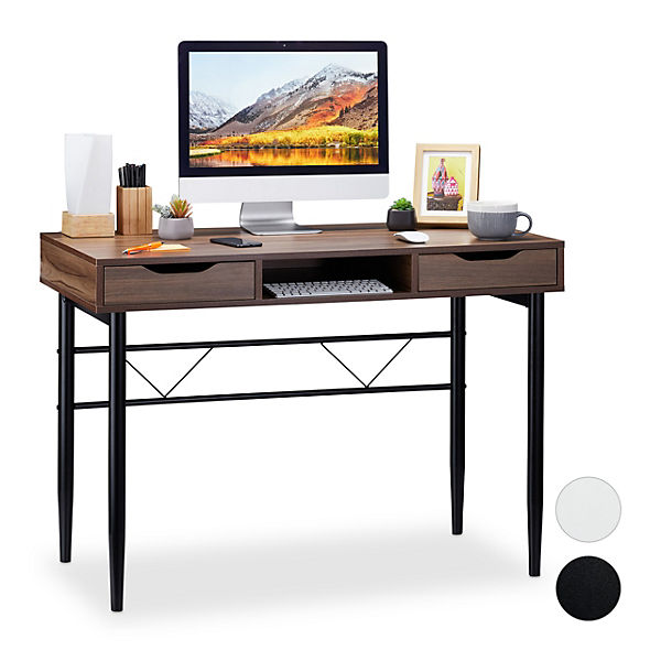 Schreibtisch mit Schubladen, braun, relaxdays | yomonda