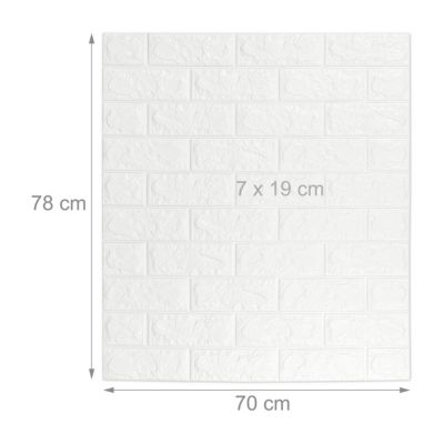 Wandpaneele selbstklebend im Set, weiß, relaxdays | yomonda