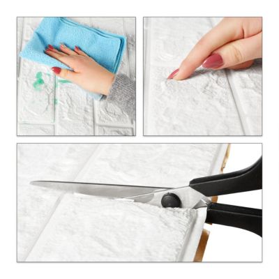 Wandpaneele selbstklebend im Set, weiß, relaxdays | yomonda