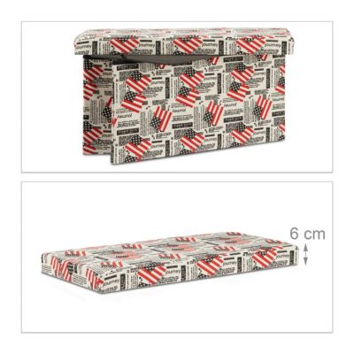 Faltbare Sitzbank zur Aufbewahrung, weiß, relaxdays | yomonda