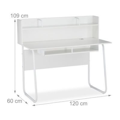 Schreibtisch mit Ablagefächern, weiß, relaxdays | yomonda