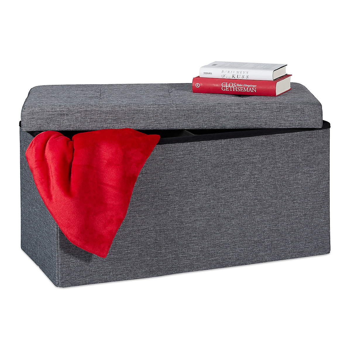 Sitzbank mit Stauraum, blau, relaxdays | yomonda