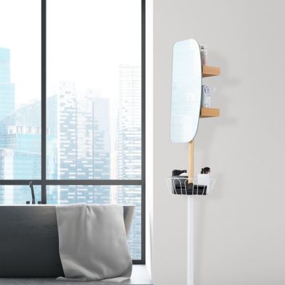 Standspiegel mit Ablagen, weiß, relaxdays | yomonda