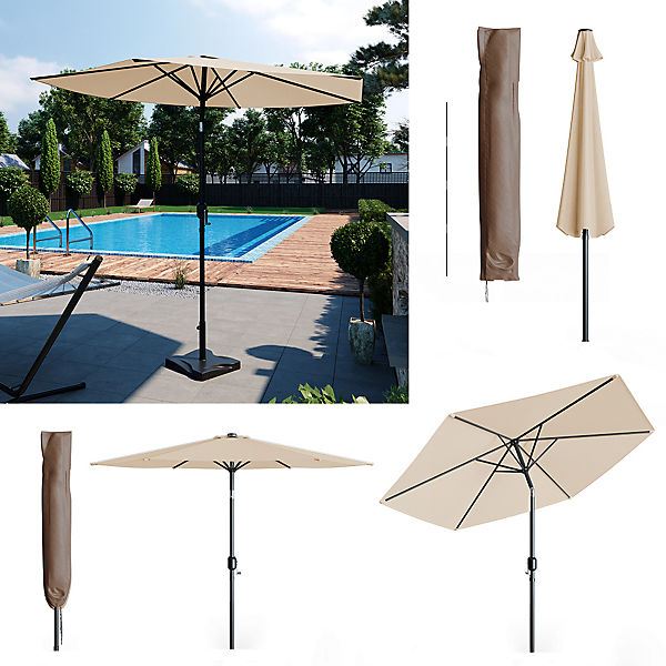 Sonnenschirm 270cm inkl. Schutzhülle, beige | yomonda