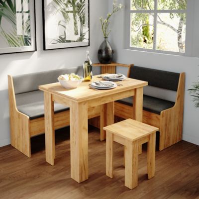 Küchenbank Roman eiche 107cm Sitzbank mit Truhe Esszimmerbank für