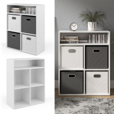 Kinderregal für 4 Faltboxen Weiß, weiß, | yomonda