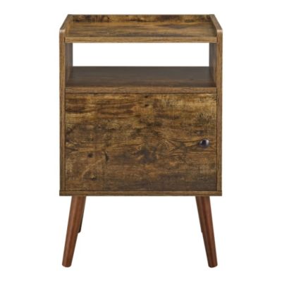 Beistelltisch 66x45x35cm Nachttisch mit Schrankfach und Ablagefach