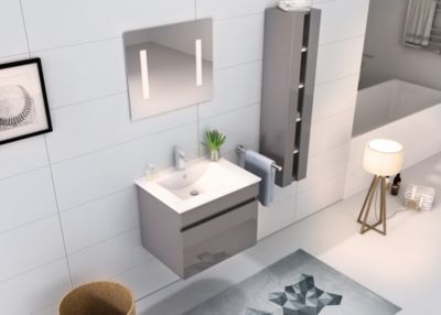 3-tlg. Badezimmer-Set, grau, Möbilia | yomonda