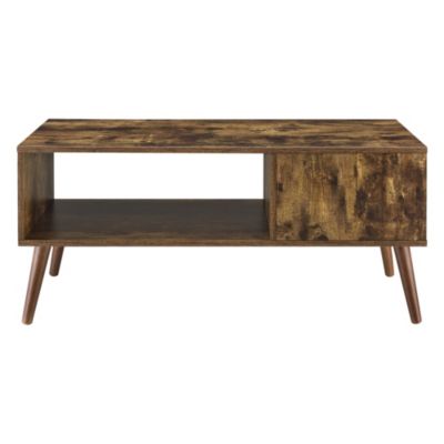 Couchtisch 45x100x50cm Wohnzimmertisch mit Ablagefläche Dunkler Holzton