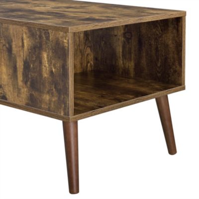 Couchtisch 45x100x50cm Wohnzimmertisch mit Ablagefläche Dunkler Holzton