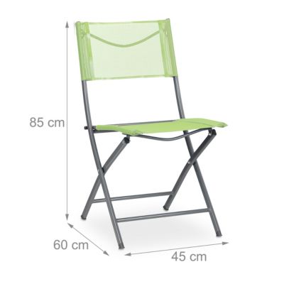 Klappbarer Gartenstuhl 2er Set grün, grün, relaxdays | yomonda