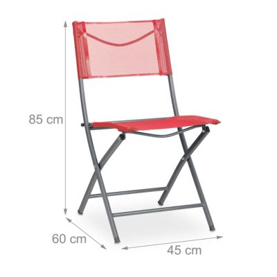 Klappbarer Gartenstuhl 2er Set rot, rot, relaxdays | yomonda