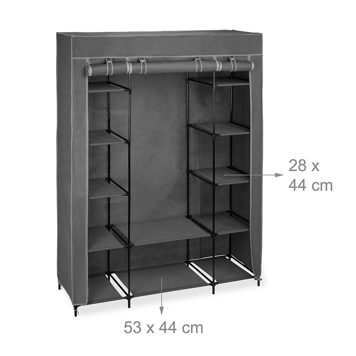 XXL Stoffschrank, grau, relaxdays | yomonda