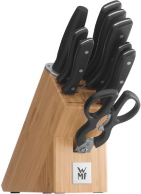 Messerhalter aus Kunstoff Messerblock Hackblock weiss oder marmoriert 30x26x10 