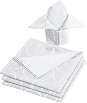 Erwin Müller Serviette  4er-Pack Jacquard Oberhausen weiß Gr. 50 x 50 | 04049688727096