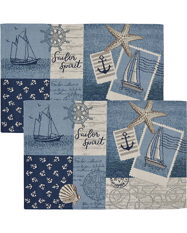 Sander Tischset 2er-Pack Gobelin Sailor Patch mehrfarbig Gr. 32 x 48 | 04062671018865 Sander Tischset 2er-Pack Gobelin Sailor Patch mehrfarbig Gr. 32 x 48 | 04062671018865