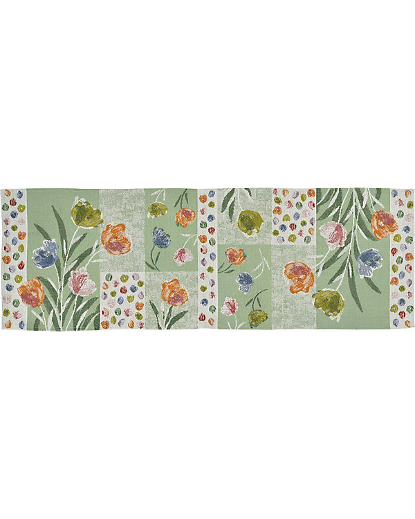 Sander Tischläufer Gobelin Tulips grün Gr. 32 x 96 | 04001824272853 Sander Tischläufer Gobelin Tulips grün Gr. 32 x 96 | 04001824272853