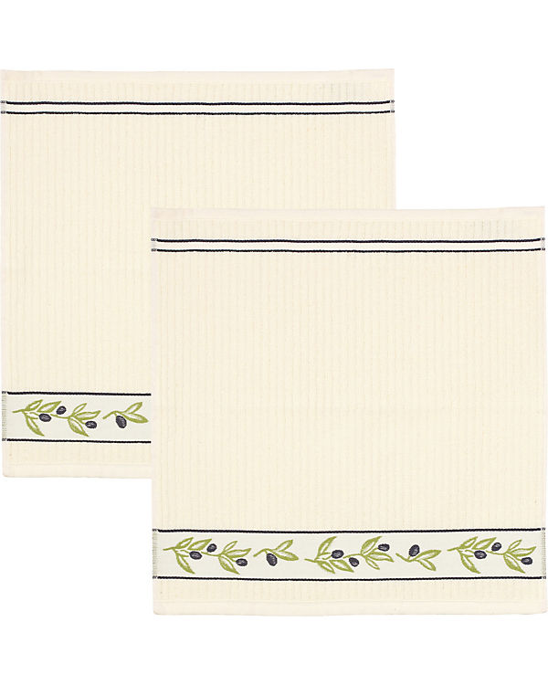 Kracht Frottier-Geschirrtuch 2er-Pack Frottier, Baumwolle Olivenzweige mehrfarbig Gr. 50 x 50 | 04017847006016 Kracht Frottier-Geschirrtuch 2er-Pack Frottier, Baumwolle Olivenzweige mehrfarbig Gr. 50 x 50 | 04017847006016