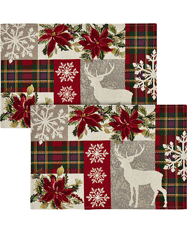 Sander Tischset 2er-Pack Gobelin X-Mas Lodge rot Gr. 32 x 48 | 04062671143741 Sander Tischset 2er-Pack Gobelin X-Mas Lodge rot Gr. 32 x 48 | 04062671143741