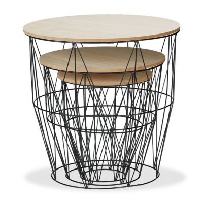 Korbtisch 3er Set, schwarz, relaxdays | yomonda