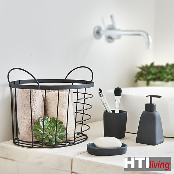 Aufbewahrungskorb Metall, schwarz, HTI-Living | yomonda