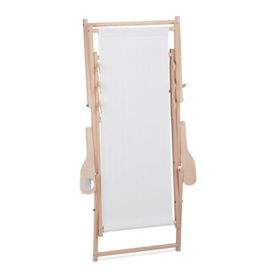 Liegestuhl klappbar Holz 2er Set, weiß, relaxdays | yomonda