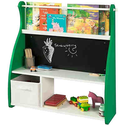 Kinderregal Bücherregal mit Tafel und Spielzeugkiste