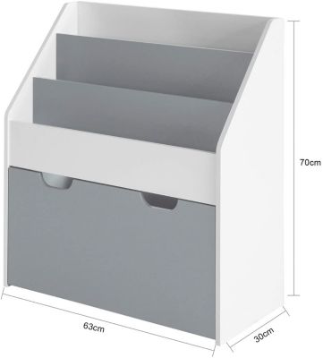 Bücherregal mit Einer herausnehmbaren Spielzeugtruhe, weiß, SoBuy