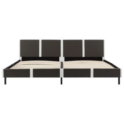 Bettgestell und Kunstleder Kunstlederbett, grau | yomonda