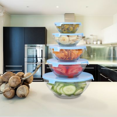 Runde Glasschüsseln mit Deckel 5er Set 2