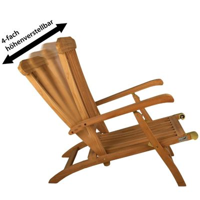 Liegestuhl Deckchair "Florentine" Steamer Teakholz behandelt