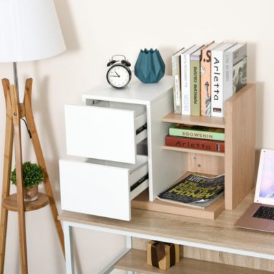 Schreibtisch Organizer mit 2 Schubladen, weiß, HOMCOM | yomonda
