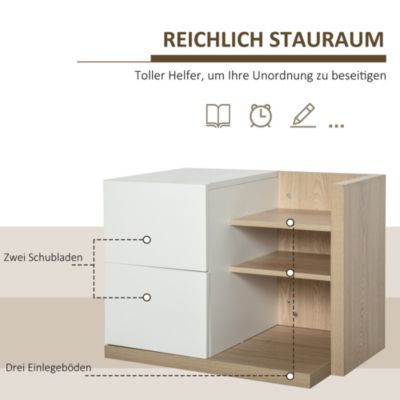 Schreibtisch Organizer mit 2 Schubladen, weiß, HOMCOM | yomonda