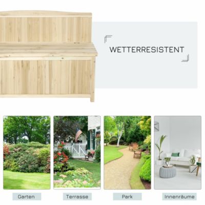 Gartenbank mit Stauraum, beige, Outsunny | yomonda