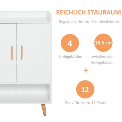 Schuhschrank mit Türen, weiß, HOMCOM | yomonda