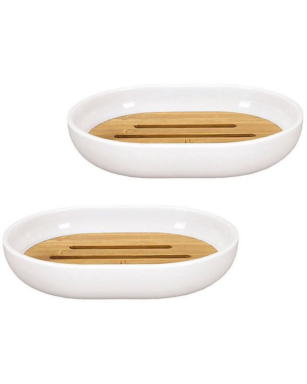 Kleine Wolke Seifenschale 2er-Pack Timber weiß | 04004478277472 Kleine Wolke Seifenschale 2er-Pack Timber weiß | 04004478277472