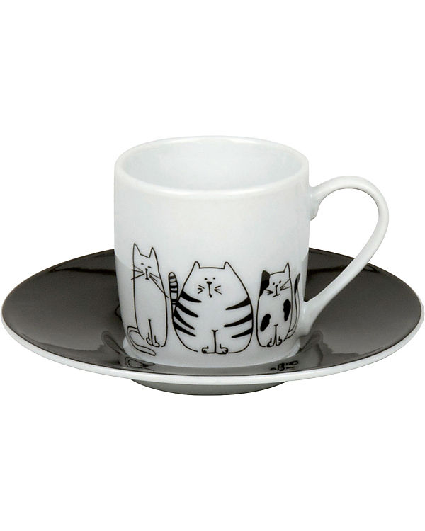 Könitz „Espressoset 2-tlg. „“Funny Cats““ Porzellan“ schwarz/weiß | 04028145092267 Könitz „Espressoset 2-tlg. „“Funny Cats““ Porzellan“ schwarz/weiß | 04028145092267