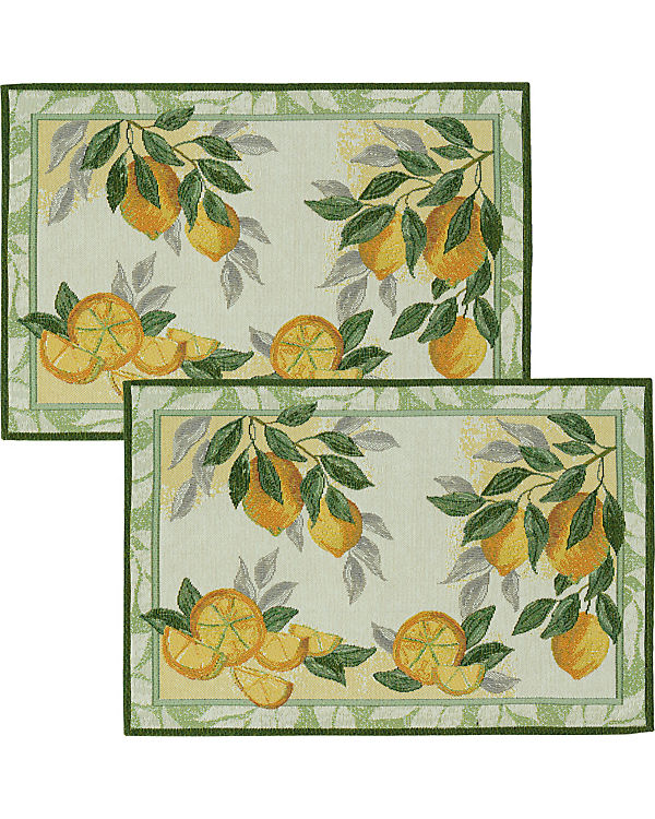 Sander Tischset 2er-Pack Gobelin Lemon gelb/grün | 04062671180524 Sander Tischset 2er-Pack Gobelin Lemon gelb/grün | 04062671180524