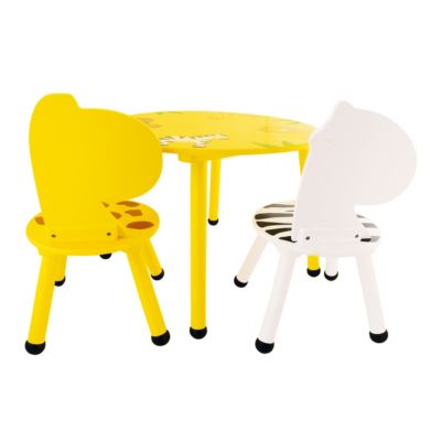Bentley Kids Für Kinderzimmer Kinder Sitzgruppe Tisch & 2 Stühle Holz Safari-Design