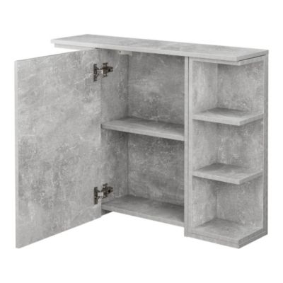 Badezimmer Wandschrank Harstad Spiegelschrank 64x80x20cm mit Tür und 3