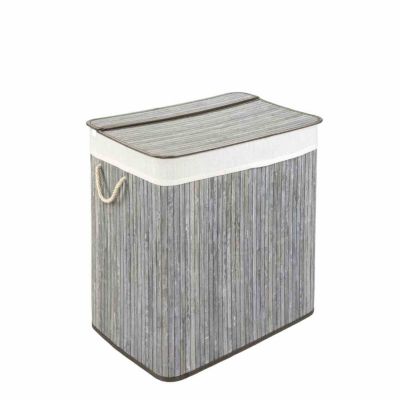 Wäschekorb aus Bambus BAMBOO 100% Bambus, grau, WohnDirect | yomonda