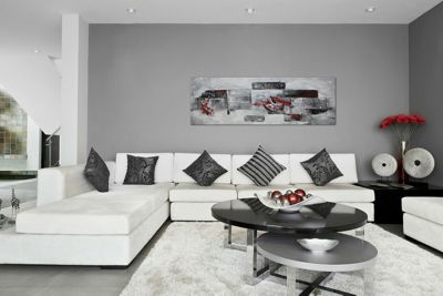 Gemälde Acryl "Abstraktion IV" handgemalt auf Leinwand 150x50 cm, rot