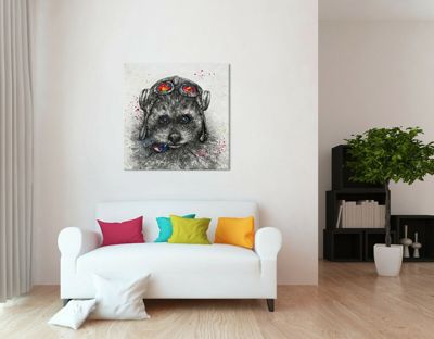 Gemälde Acryl "Waschbär" handgemalt auf Leinwand 90x90 cm, mehrfarbig