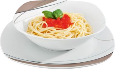 Erwin Müller Servierset  2-tlg. Porzellan Pisa hellbraun | 04049688141236
