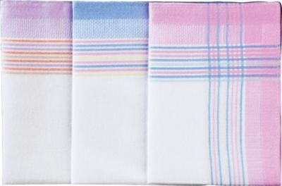 Damen-Taschentücher 6er-Pack Baumwolle blau/orange/grün 