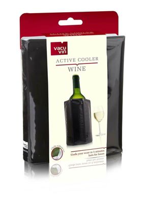 VacuVin Wein Kühler Kühlmanschette Flasche 0,75l Schwarz 