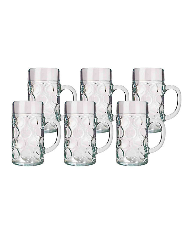 ISAR Maßkrug 1,0 Liter 6er Ser Biergläser transparent | 09001518003423 ISAR Maßkrug 1,0 Liter 6er Ser Biergläser transparent | 09001518003423